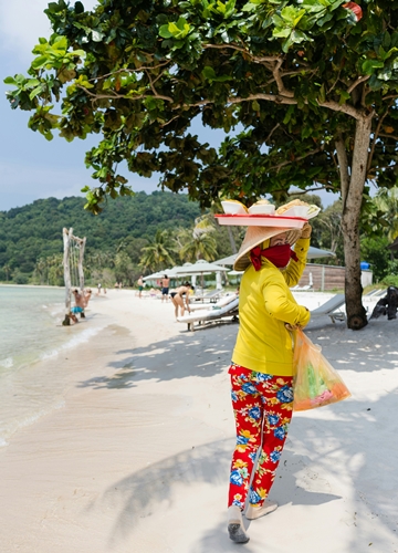 Vendeuse de plage au Vietnam