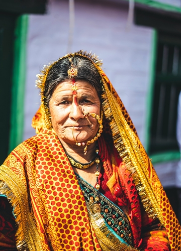 Femme en sari en Inde